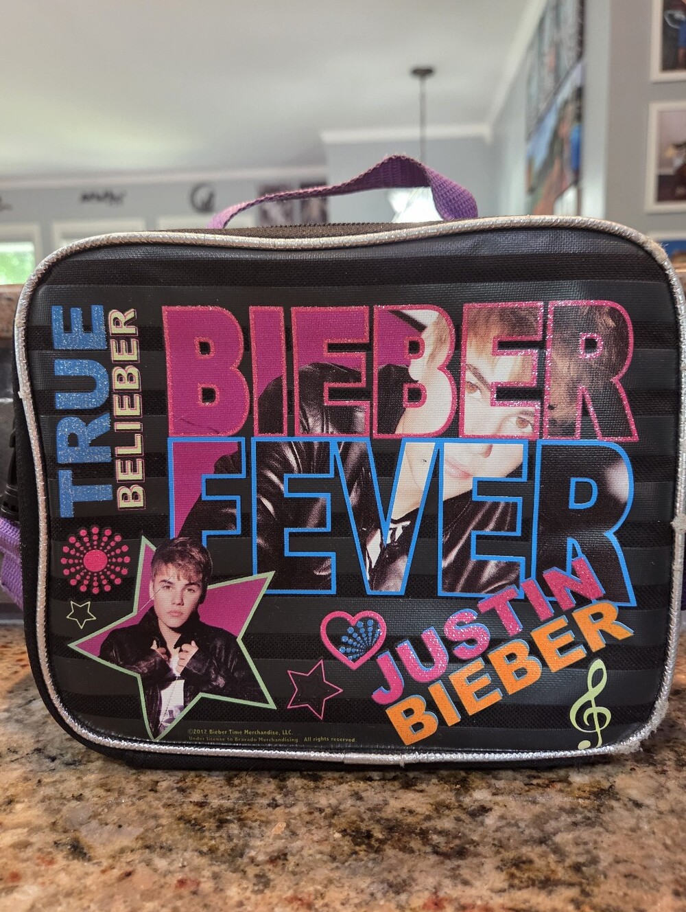 Justin Bieber 2012 Bravado Soft Lunch Box Zipper Closure Collectible Rare!